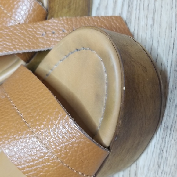 Steve Madden Womens Belma Open Toe Brown Platform Leather Wedge Heels Size 9 - Picture 12 of 15